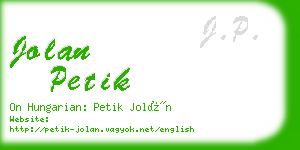 jolan petik business card